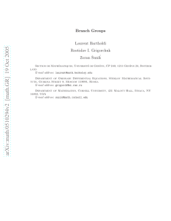 arXiv:math/0510294v2 [math.GR] 19 Oct 2005