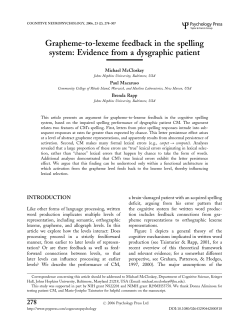 Grapheme-to-lexeme feedback in the spelling system: Evidence