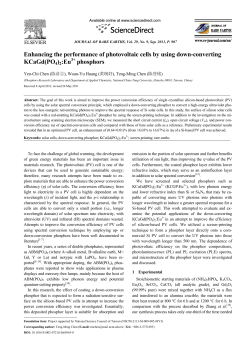 Enhancing the performance of photovoltaic cells by using down