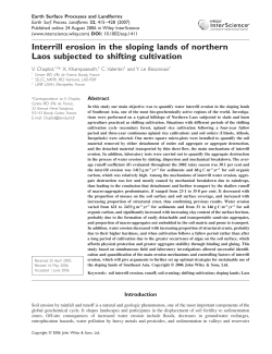 Interrill erosion in the sloping lands of northern Laos subjected to