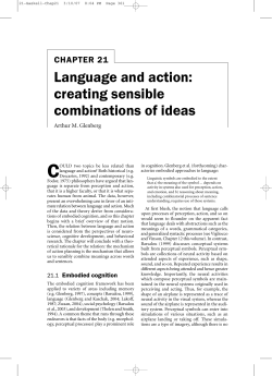 Language and action: creating sensible combinations of ideas