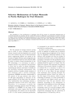 Selective Methanation of Carbon Monoxide to Purify Hydrogen for