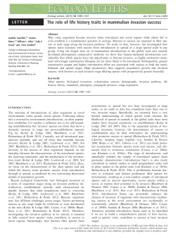 The role of life history traits in mammalian invasion success