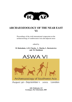 archaeozoology of the near east vi