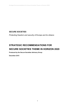 strategic recommendations for secure societies theme in horizon 2020