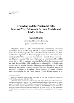 Crusading and the Penitential Life: James of Vitry`s Crusade Sermon