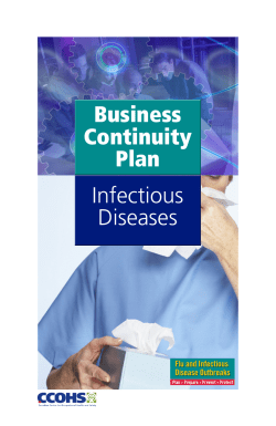 Business Continuity Plan &ndash; Infectious Diseases