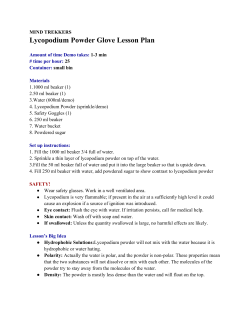 Lycopodium Powder Glove Lesson Plan