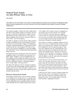 Federal Trust Funds - Policy Perspectives