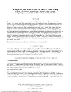 A simplified, low power system for effective vessel sealing