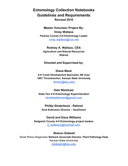 Entomology Collection Notebooks Guidelines - Kansas 4-H