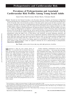 Prehypertensive and Cardiovascular Risk