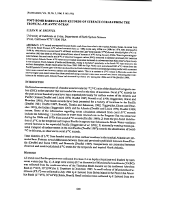 post-bomb radiocarbon records of surface corals from tropical