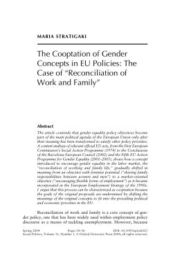 The Cooptation of Gender Concepts in EU Policies: The Case of