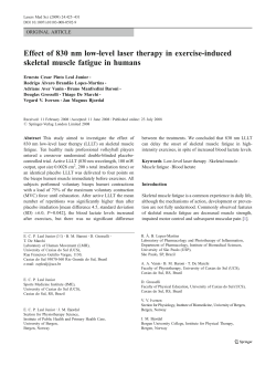 Effect of 830 nm low-level laser therapy in exercise
