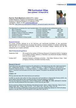 PM Curriculum Vitae