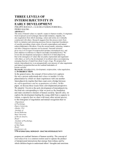 three levels of intersubjectivity in early development