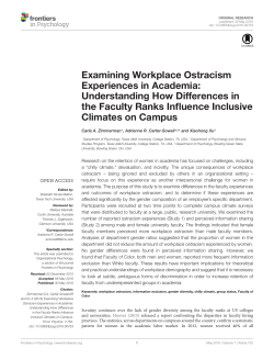 Examining Workplace Ostracism Experiences in Academia
