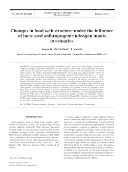 Changes in food web structure under the influence of increased