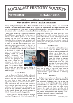 October 2015 - Socialist History Society