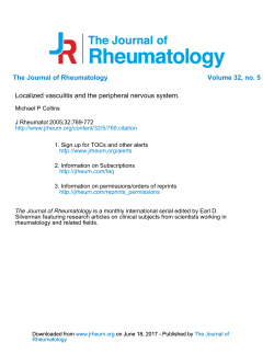 Localized Vasculitis and the Peripheral Nervous System