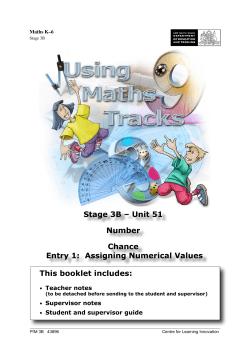 Stage 3B &ndash; Unit 51 Number Chance Entry 1
