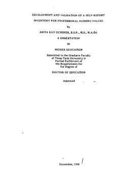 DEVELOPMENT AND VALIDATION OF A SELF