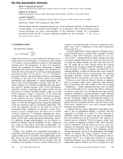"barometric equation". - Department of Physics