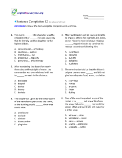 Sentence Completion 12