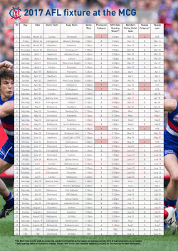 2017 AFL fixture at the MCG