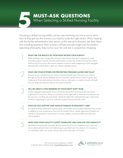 MUST-ASK QUESTIONS - Copper Ridge Care Center