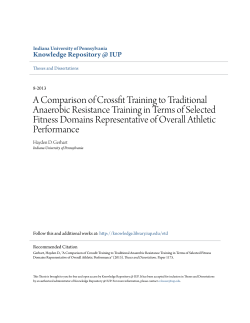 A Comparison of Crossfit Training to Traditional Anaerobic