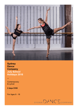 Dance Company July School Holidays 2016