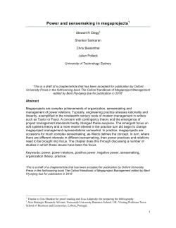 28 Power and sensemaking in megaprojects