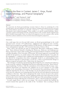 James C. Knox, Fluvial Geomorphology, and Physical Geography