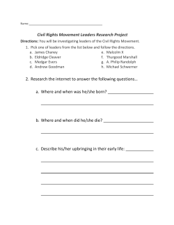 Civil Rights Movement Leaders Research Project 2. Research the