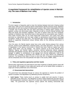 A negotiated framework for rehabilitation of riparian zones in Nairobi