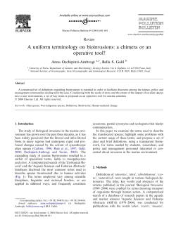 A uniform terminology on bioinvasions: a chimera or an