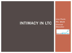 Intimacy in LTC - Shalom Village