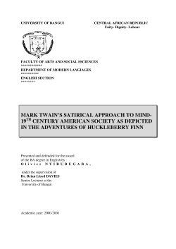 mark twain`s satirical approach to mind- 19 century