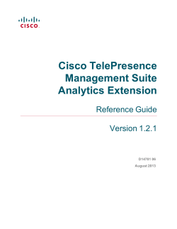 Cisco TelePresence Management Suite Analytics Extension