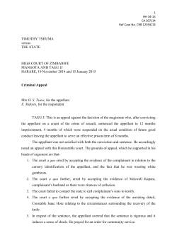 TIMOTHY TSHUMA versus THE STATE HIGH COURT OF
