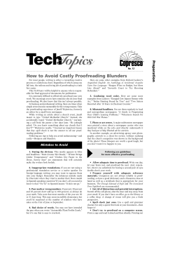 How to Avoid Proofreading Blunders