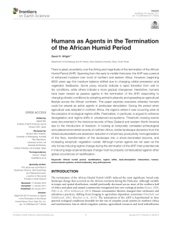 Humans as Agents in the Termination of the African Humid Period