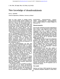 New knowledge of chondrocalcinosis