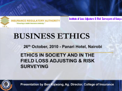 Business Ethics-ira ILARS - Insurance Regulatory Authority
