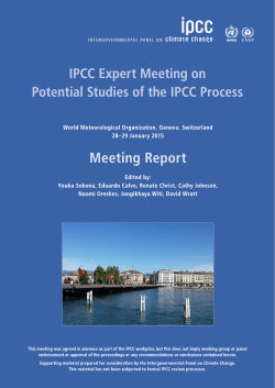 IPCC Expert Meeting on Potential Studies of the IPCC Process
