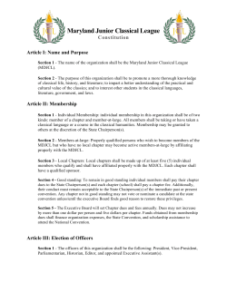 Constitution - Maryland Junior Classical League