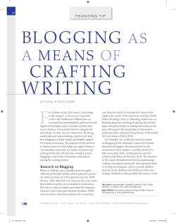 Blogging as a Means of Crafting Writing