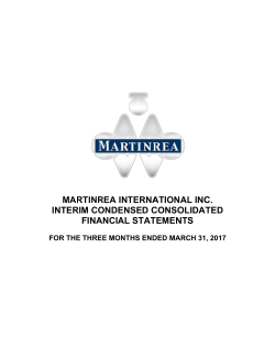 Martinrea International Inc., Interim Condensed Consolidated
